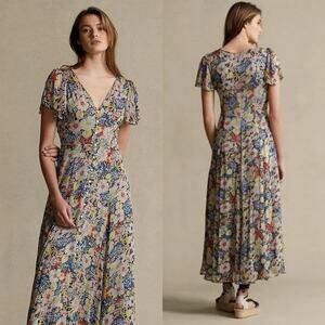 Polo Ralph Lauren Floral maxi dress Sz 4 chic Feminine heritage old money fairy